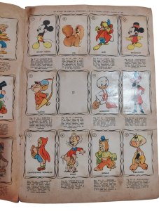 Álbum Para Colecionar Figurinhas Mickey, Pato Donald e Outros Personagens de Walt Disney, Edição 1959