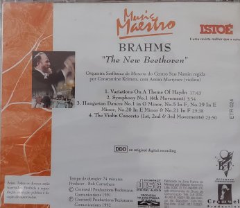 Cd The Essencial Brahms, Music Maestro Series, His Greatest Works Performed By The Moscow Symphony Orchestra, Stas Namin Centre