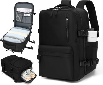 Mochila de Viagem Expansivel Grande Masculina Feminina, Mochila Avião Notebook Bolsa de Sapato, Executiva,Antifurto, USB, Impermeável,Escolar, Faculdade,Trabalho, Presente